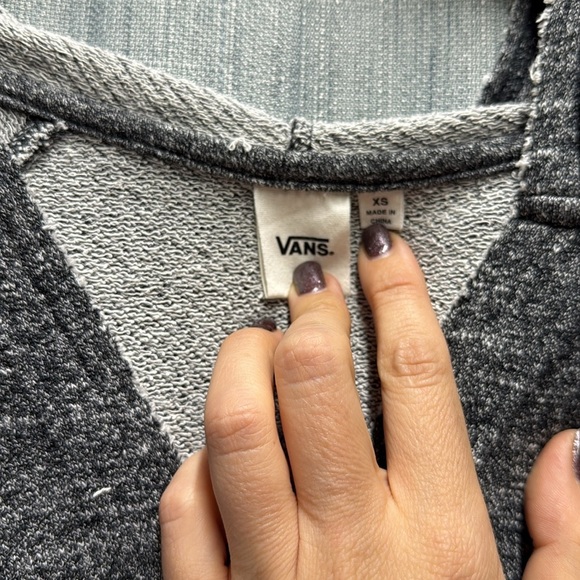 🏁 Vans Charcoal Gray Hooded Sweatshirt size extra small - Picture 4 of 7